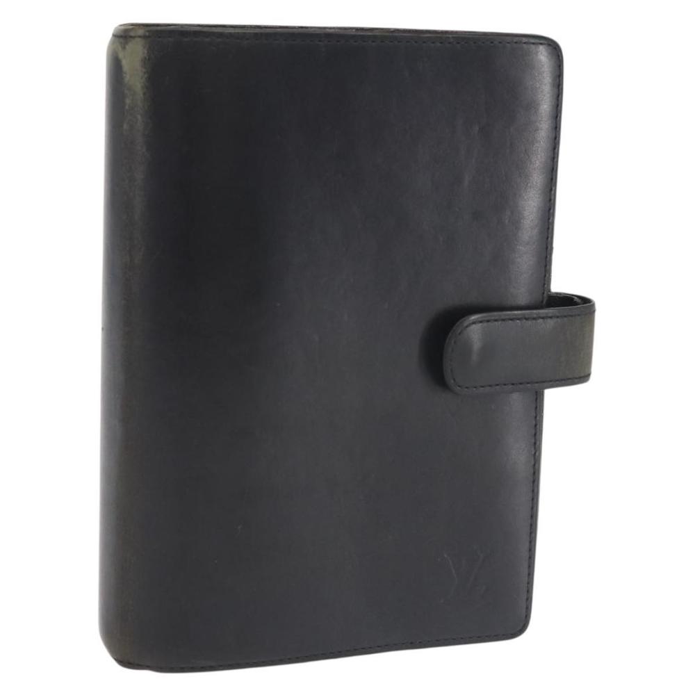 LOUIS VUITTON Nomad Agenda MM Day Planner Cover Black R20478 LV Auth 142704